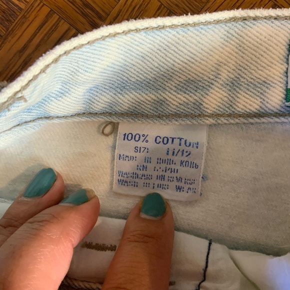 VINTAGE Filippo-Totti 80’s acid light wash high waist frayed raw hems  shorts - Picture 10 of 13